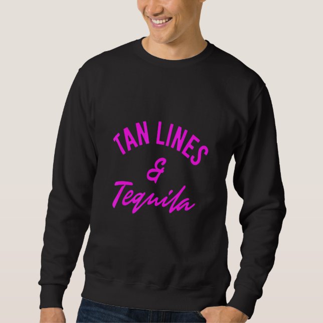 Tan Linjer Tequila Lång Ärmad Tröja (Framsida)