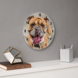 Tan Lycklig Hund Photo Stor Klocka