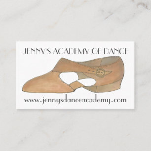 Tan Lyrical Modern Shoe Dance Teacher Studio Visitkort