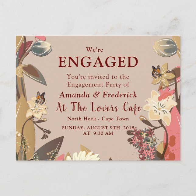 Tan - Marsala Vin och en tvist om Rosans Hues Inbjudan Vykort (Framsida)