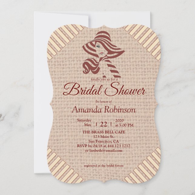 Tan - Marsala Vin & Textured of Rosa Inbjudningar (Framsida)