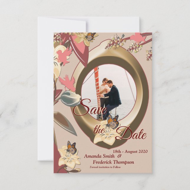 Tan - Marsala Vin & twist of Hues of Rosa Spara Datumet (Framsida)