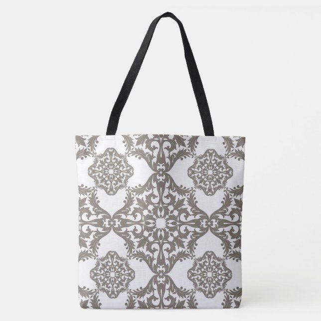 Tan Medallion Designer Tote Tygkasse (Framsida)