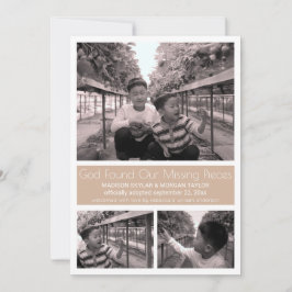 Tan Modern Minimalist Child Adoption 3 Photo Meddelande