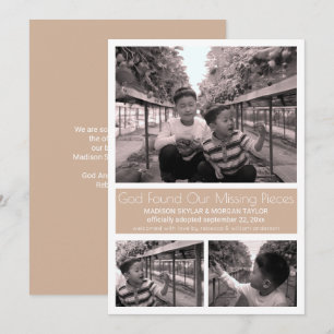 Tan Modern Minimalist Child Adoption 3 Photo Meddelande