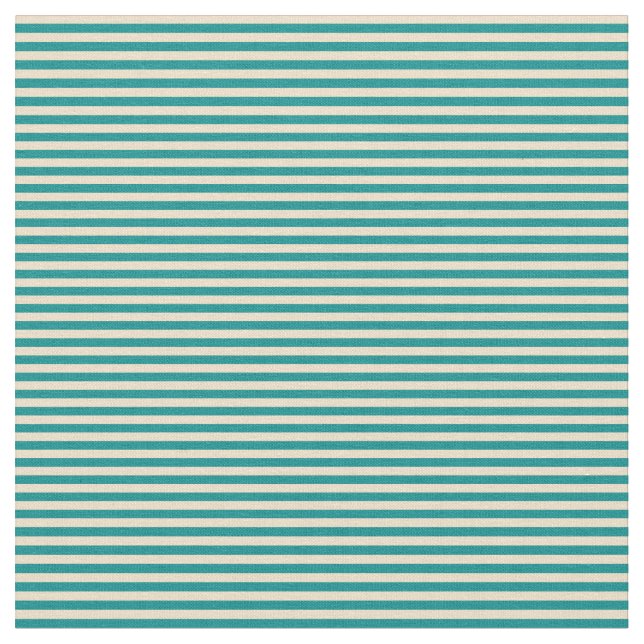 Tan & Mörk Cyan Linjer Mönster Tyg (Närbild)