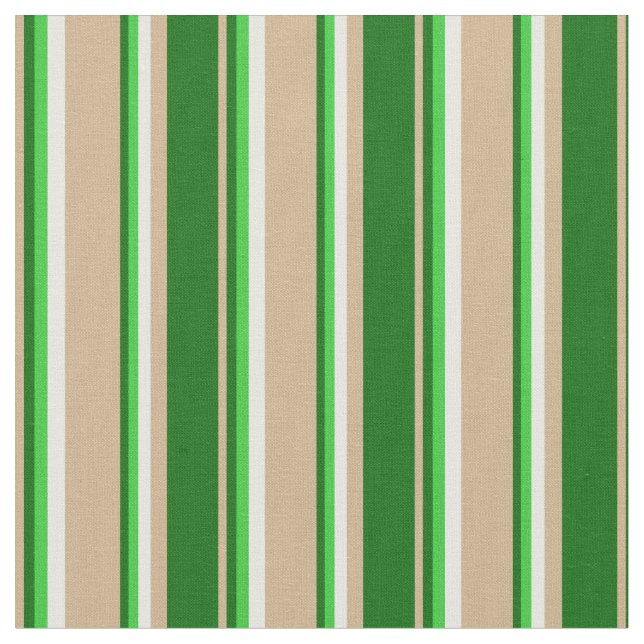 Tan, Mörk grönt, Lime Green & Mint Cream Färgad Tyg (Närbild)