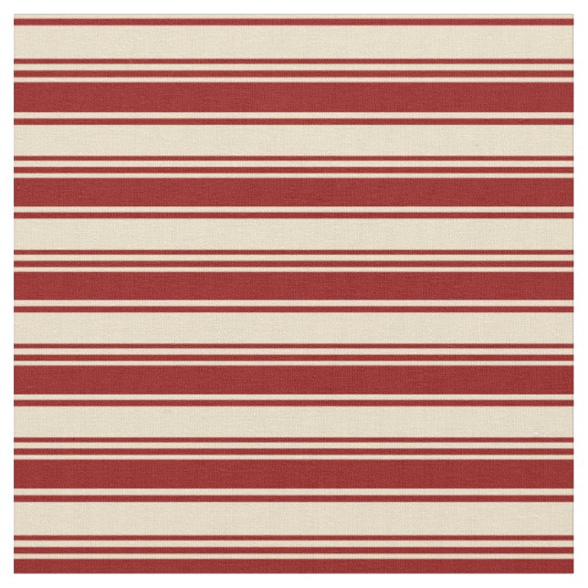 Tan & Mörk Red Linjer Mönster Tyg (Närbild)