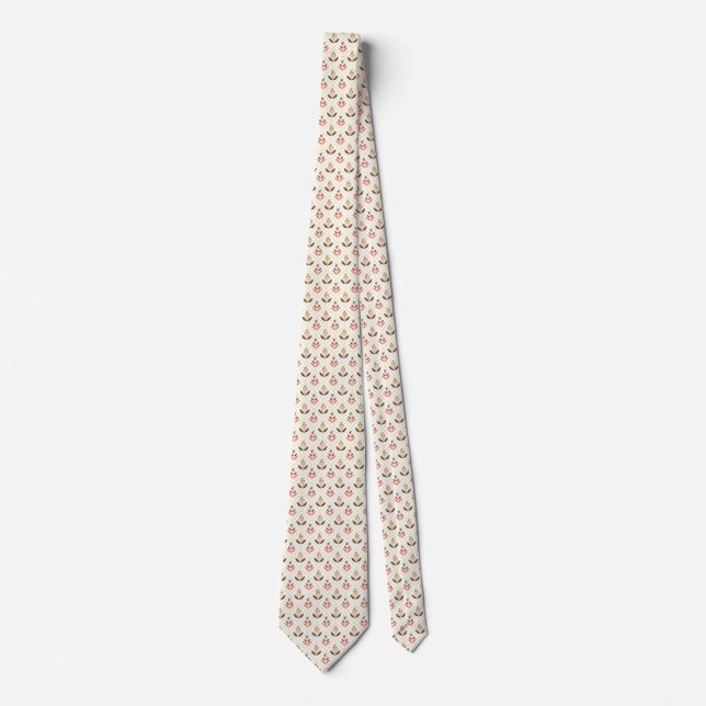 Tan necktie featuring a subtle geometric pattern  slips (Framsida)