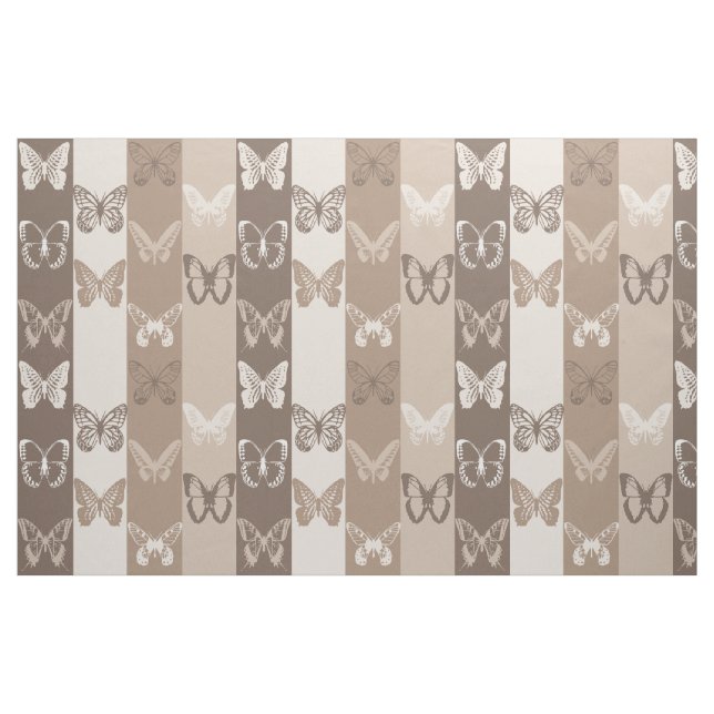 Tan Neutral Jord Fjäril Ränder Design  Tyg (Fat Quarter)