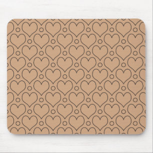 Tan och Black Kärlek Hearts och Polka dots mönster Musmatta