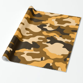 Tan och Brown Camo Camouflage Wrapping Papper Presentpapper