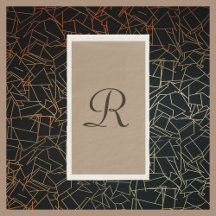 Tan och Brown Monogrammed minimal Neutralt Färg