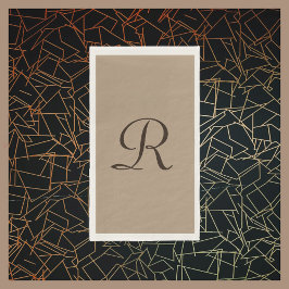 Tan och Brown Monogrammed minimal Neutralt Färg Pappersservett