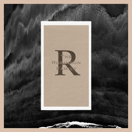 Tan och Brown Namn Monogrammed Papper Guest Towel Pappersservett