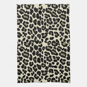 Tan och Coffee Leopard Skriv ut Mönster Kökshandduk