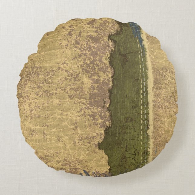 Tan och Forest Grönt Round Dekorativ kudde (Framsidan)