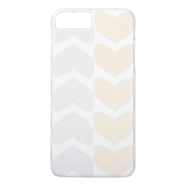 Tan- och Grått Hearts Case-Mate iPhone Skal (Baksida)