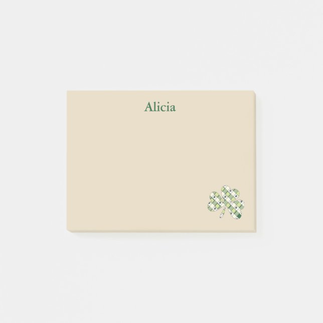 Tan och Grönt Play Klöver Post-it Block (Framsida)