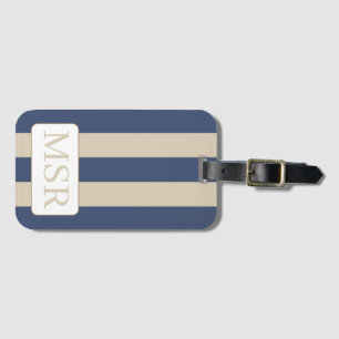 Tan och Lila Stripe Luggage Tag Bagagebricka