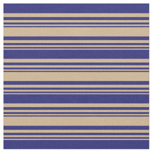 Tan och Midnight Blue Stripe/LUND Mönster Tyg