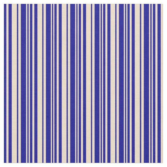 Tan och Mörk blått stripe/länt Mönster Tyg (Närbild)