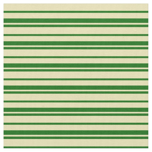 Tan och Mörk grönt Färgad stripe/länkad Mönster Tyg (Närbild)