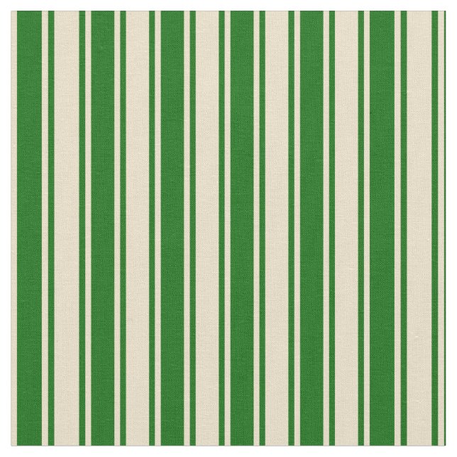 Tan och Mörk grönt Färgad stripe/lind Mönster Tyg (Närbild)