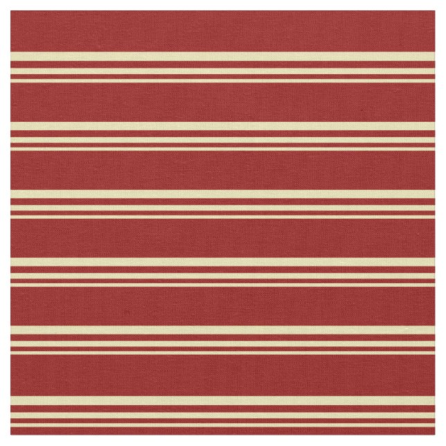 Tan och Mörk Red Stripe Mönster Tyg (Närbild)