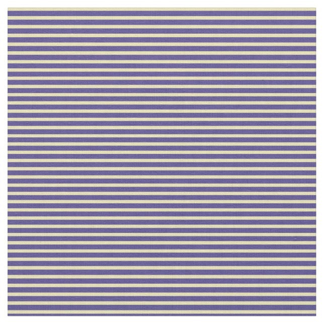 Tan och Mörk Slate Blue Färgad Rand Tyg (Närbild)