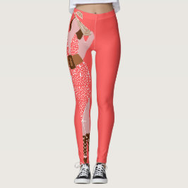 Tan och Rosa Tjock Chic i en Sol Dress Leggings