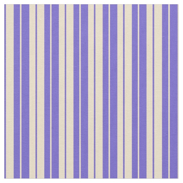 Tan och Slate Blue Färgad Linjer Mönster Tyg (Närbild)