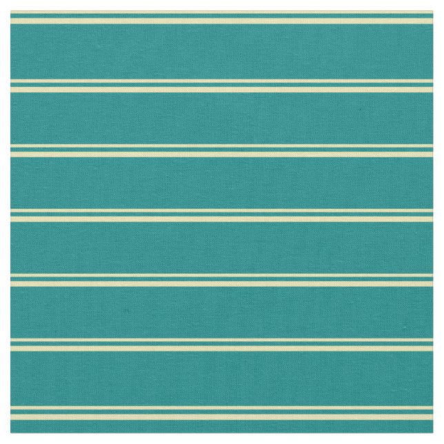 Tan och Teal Mönster i Rand Tyg (Närbild)