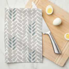Tan och Teal Wheat Mönster Tea Towel Kökshandduk