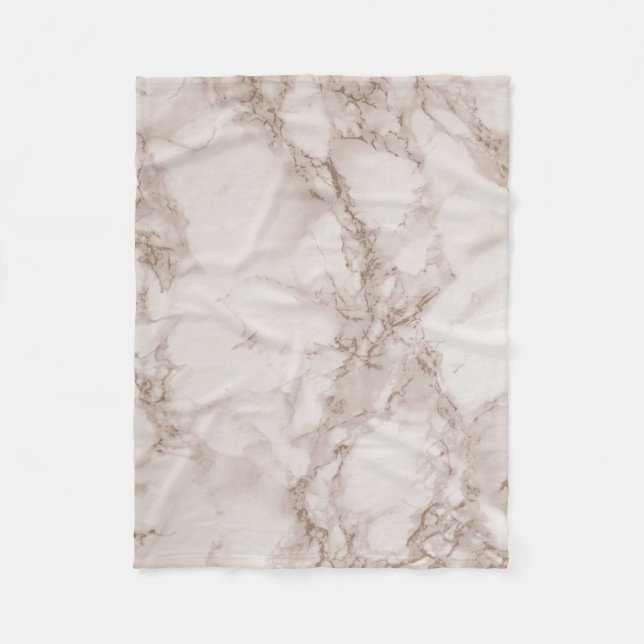 Tan- och Vit Marble-blandning Fleecefilt (Framsidan)