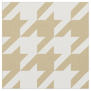 Tan- och White Houndstooth-kontroll Tyg
