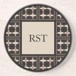 Tan på Black Initialer Underlägg