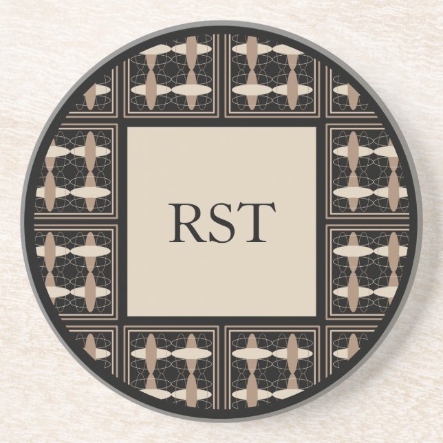 Tan på Black Initialer Underlägg (Framsidan)