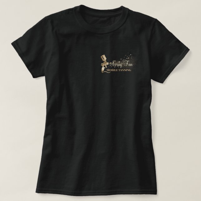 Tan Paint Spray Tanning T Shirt (Design framsida)
