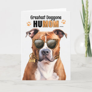 Tan Pit Bull Dog Underbarare HuMOM Mors dag Helgkort