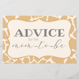 Tan Pojke Giraffe Advice Card