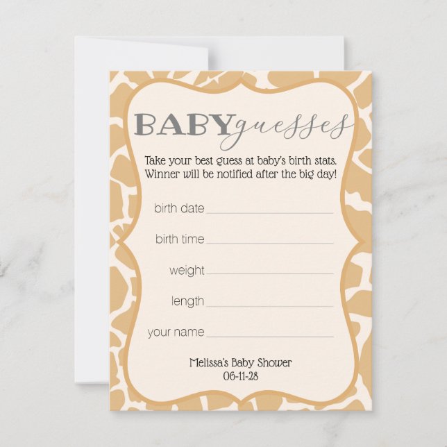 Tan Pojke Giraffe Baby Guesses (Framsida)