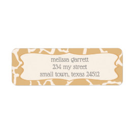 Tan Pojke Giraffe Returadress Etikett