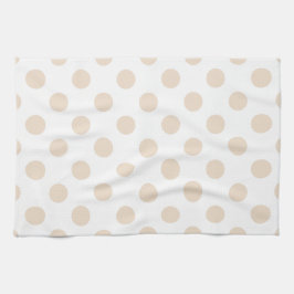 Tan polka dots kökshandduk