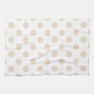 Tan polka dots kökshandduk