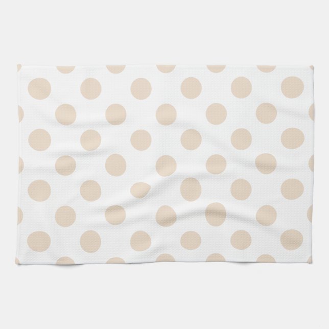 Tan polka dots kökshandduk (Horisontell)