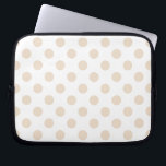 Tan polka dots laptop fodral<br><div class="desc">Tan polka dots på vit bakgrund</div>