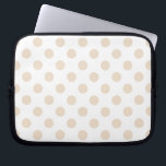 Tan polka dots laptop fodral<br><div class="desc">Tan polka dots på vit bakgrund</div>
