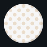 Tan polka dots magnet<br><div class="desc">Tan polka dots på vit bakgrund</div>