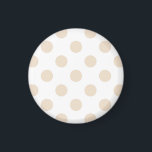 Tan polka dots magnet<br><div class="desc">Tan polka dots på vit bakgrund</div>